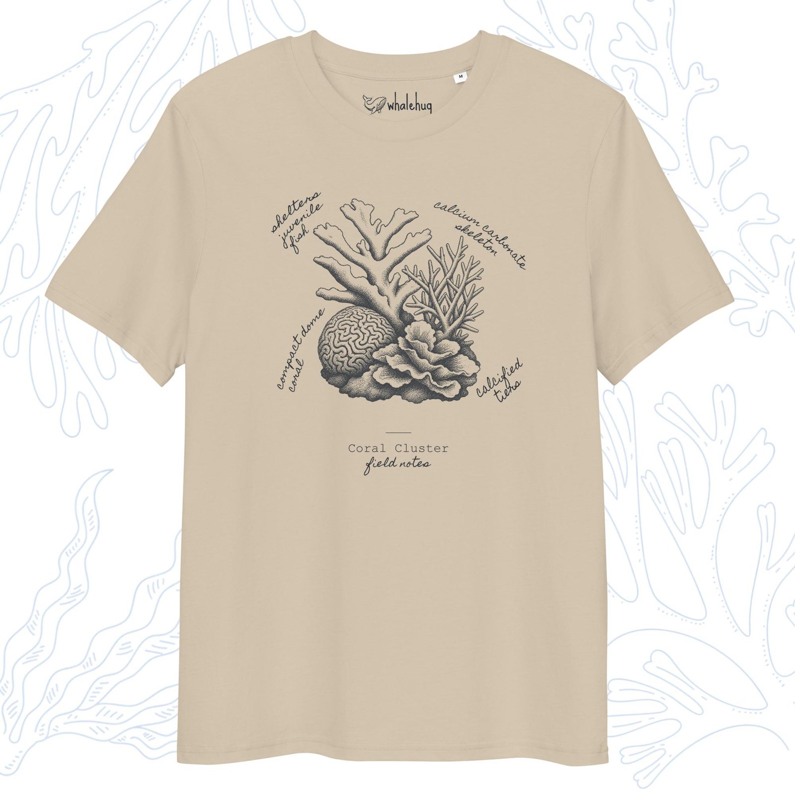 coral reef t-shirt coral cluster field notes sketch desert dust whalehug