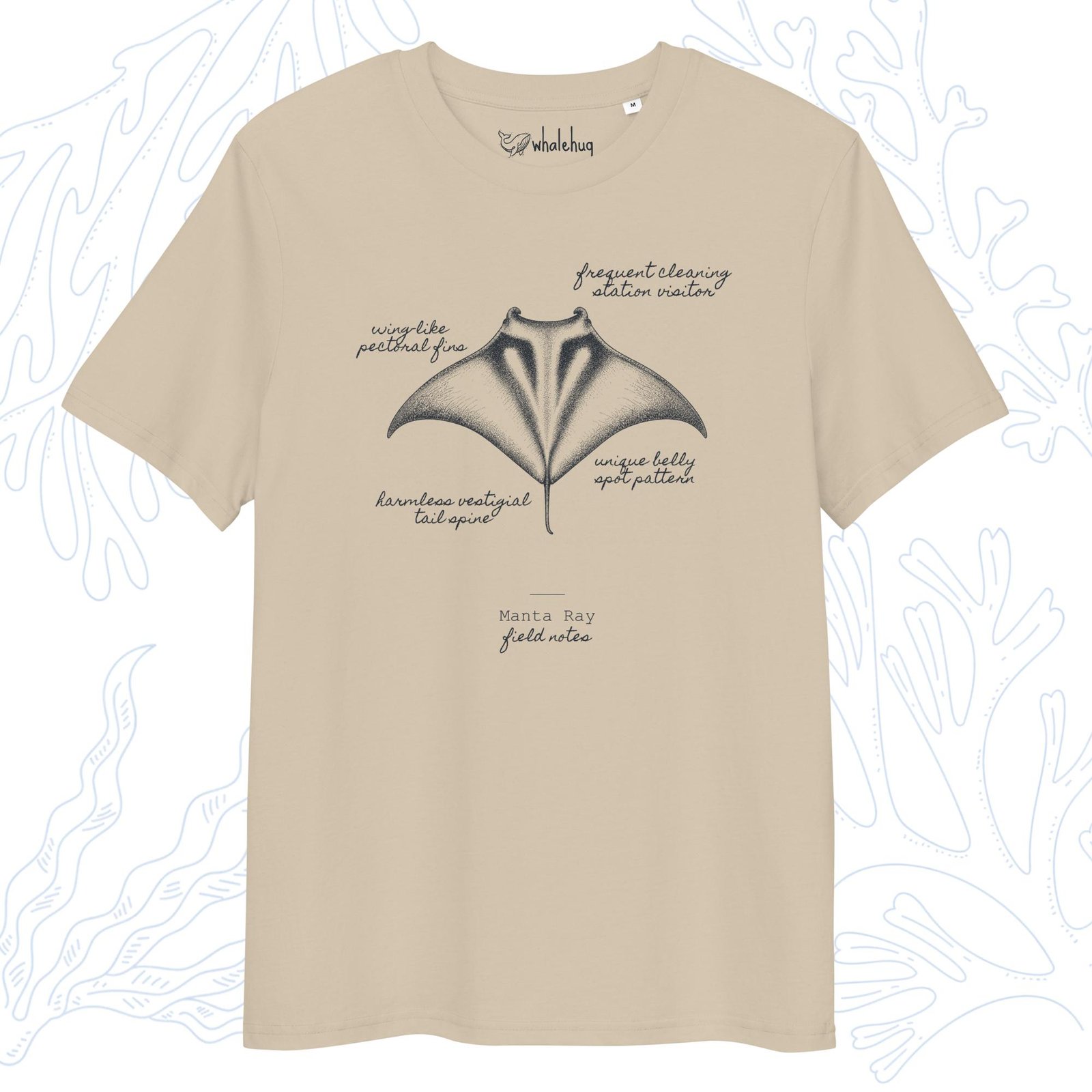 manta ray field notes t-shirt desert dust organic cotton whalehug
