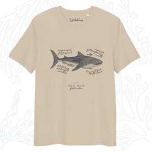 whale shark field notes t-shirt desert dust organic cotton whalehug