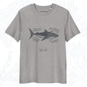 whale shark field notes t-shirt heather grey organic cotton whalehug